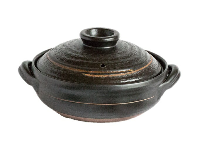 楽天市場】飛びカンナ8号鍋 黒 【伊賀焼】[伊賀焼鍋 手づくり 3～4人用