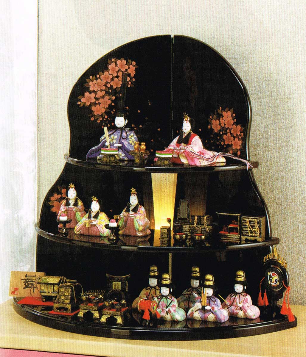 楽天市場】送料無料 平安豊久作 雛人形 木目込十五人揃い オルゴール