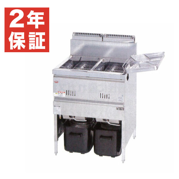 楽天市場】MGF-13WK 【マルゼン】 ガスフライヤー 13L×2 2槽式 幅630