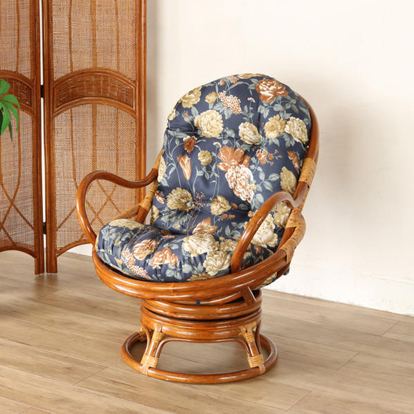 楽天市場】回転イス 回転椅子 回転チェア リラックス ラタン 籐椅子