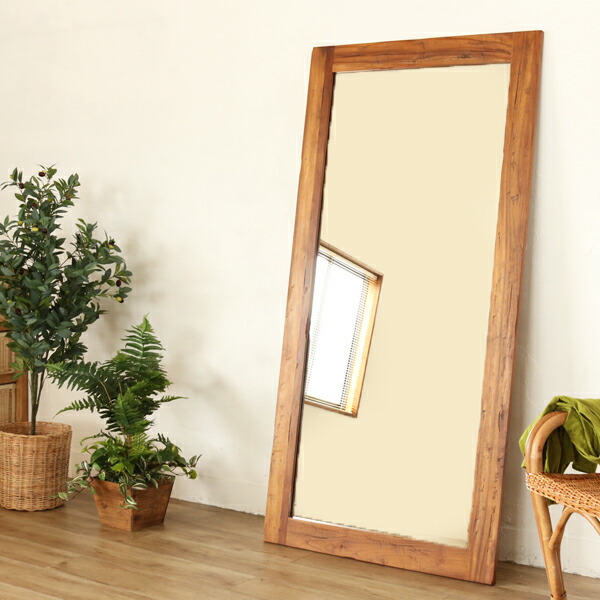 楽天市場】【開梱設置】ミラー 鏡 木製 木目 大型 180×90 姿見