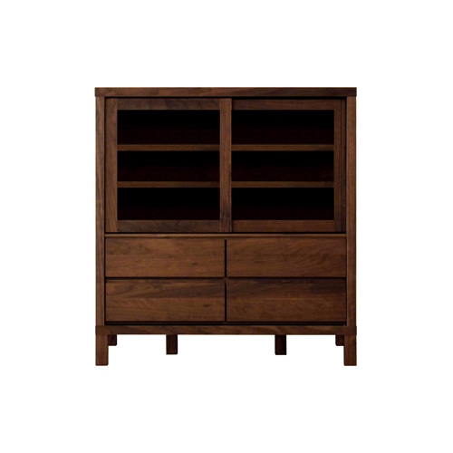 カノ カップボード ロータイプ 85(ウォールナット) | 高野木工(TAKANO