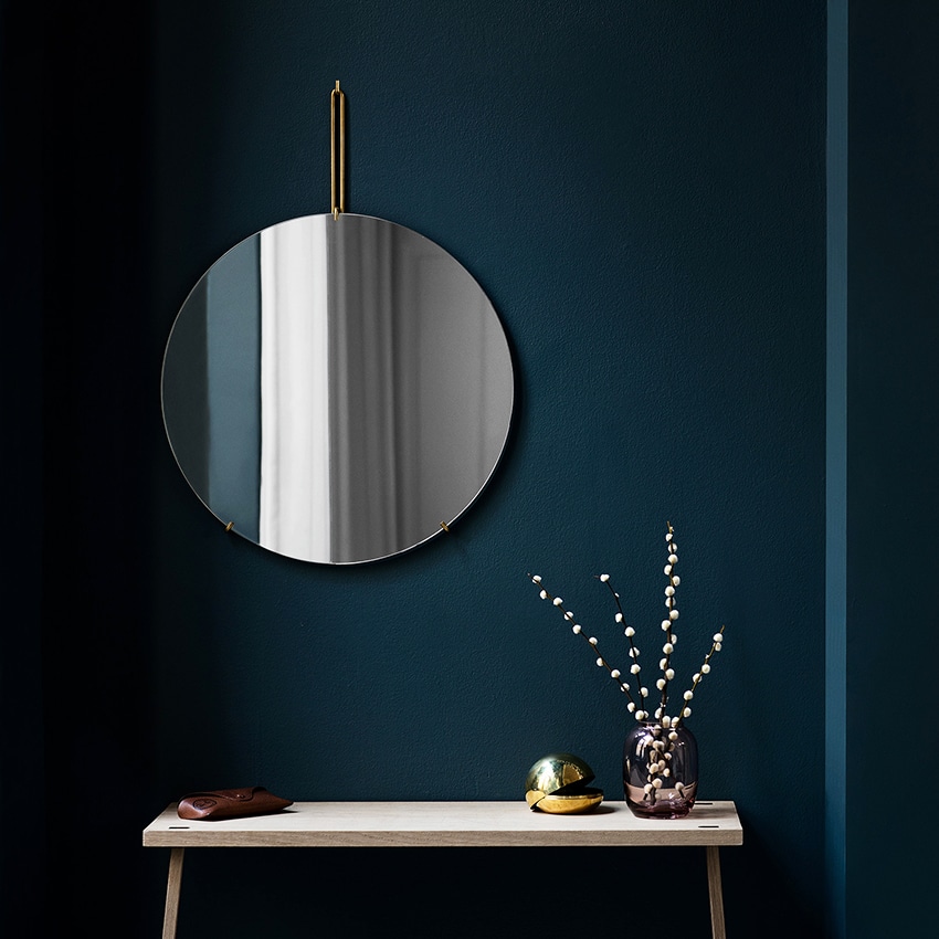 ムーベ ウォール ミラー (幅（直径）直径70cm カラーブラック