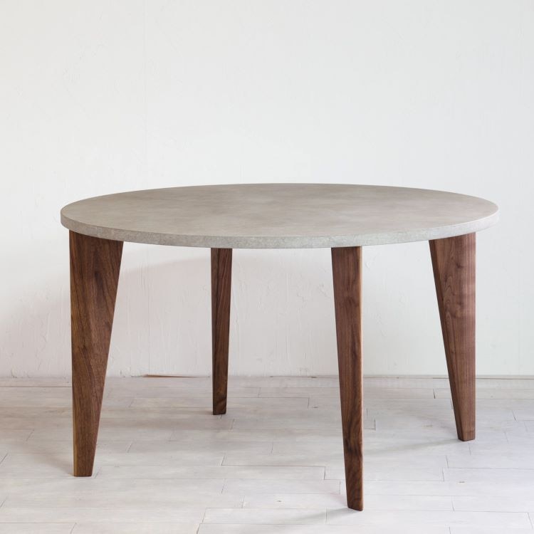 ノンベ ラウンドテーブル(モルタル) (樹種ウォールナット 直径110cm