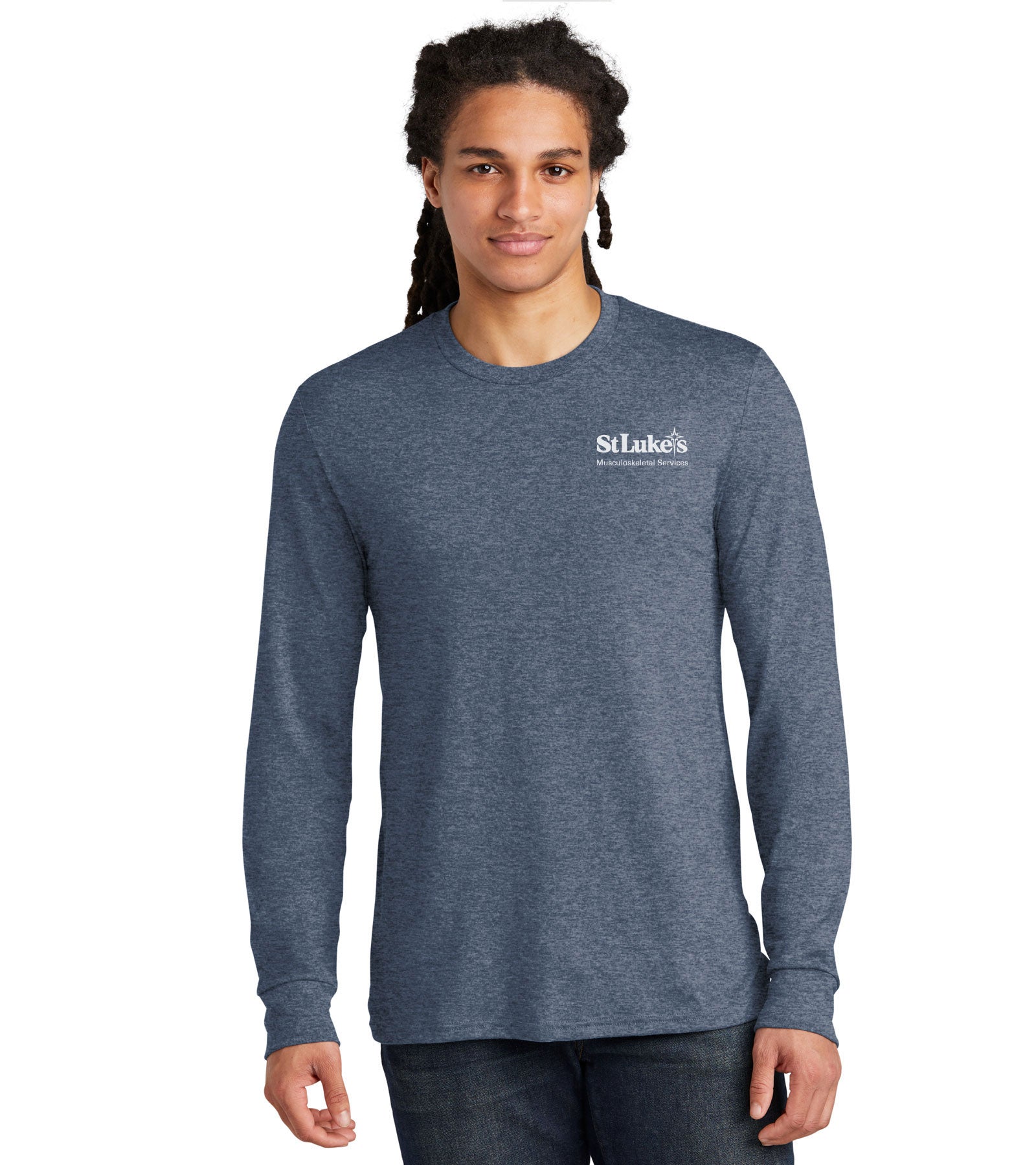 Casual Men's District Perfect Tri Long Sleeve Tee - DM132 - MOCSP