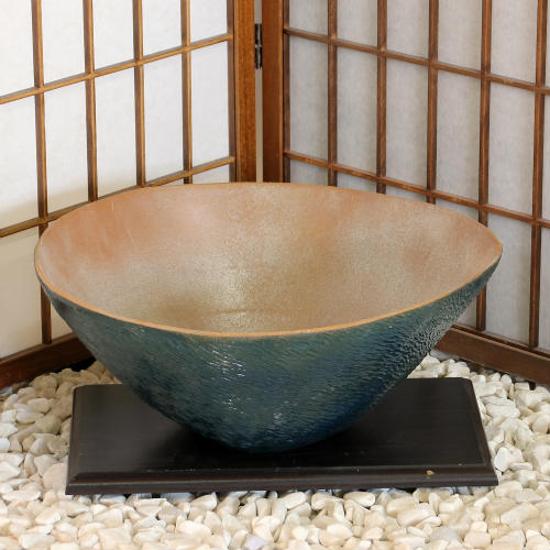 信楽焼 水盤 白ぼかし ソリ 深型 13号 花器 陶器 池坊 嵯峨御流 生け花