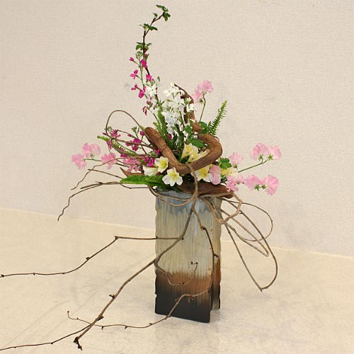 信楽焼 花器 白窯変 合わせ 立花 陶器 花瓶 生け花 和風 華道 池坊