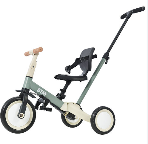 BTM 子供三輪車 足けりバイク 一台4役 手押し棒付 子供自転車 3輪