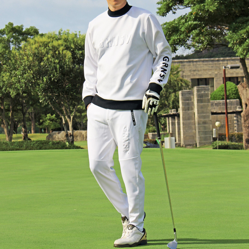 ゴルフウェア メンズ セットアップ 上下セット モックネック