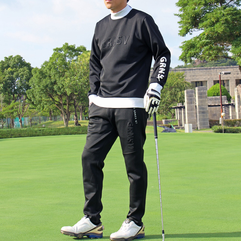 ゴルフウェア メンズ セットアップ 上下セット モックネック
