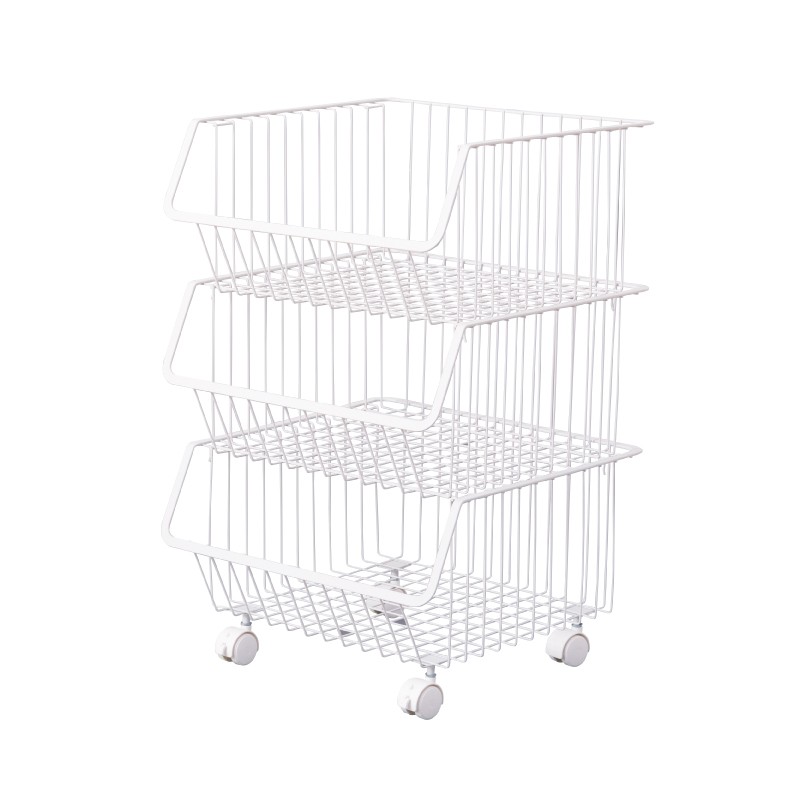 東谷 収納ボックス 3段 ワゴン バスケット ラック かご キャスター付き