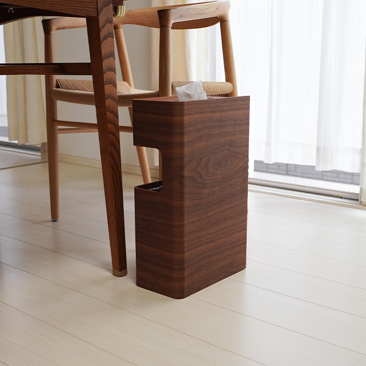 天然木 ティッシュケース 一体型 ダストボックス ゴミ箱 ごみ箱 10L