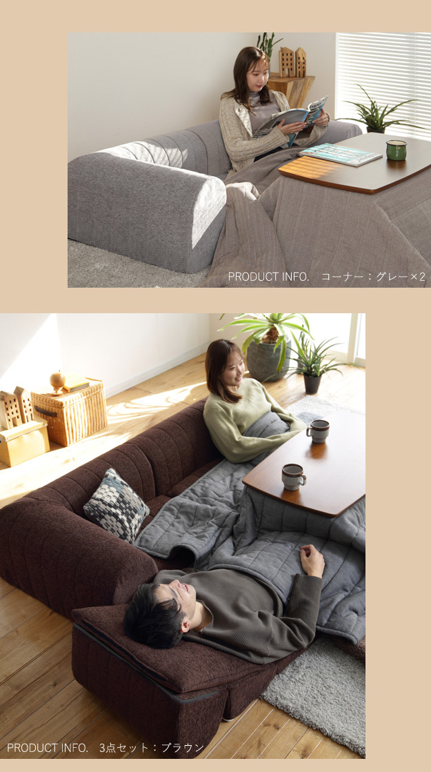 フロアソファー 二人掛け フリースタイルローソファ-ルシオ-2人掛け 低