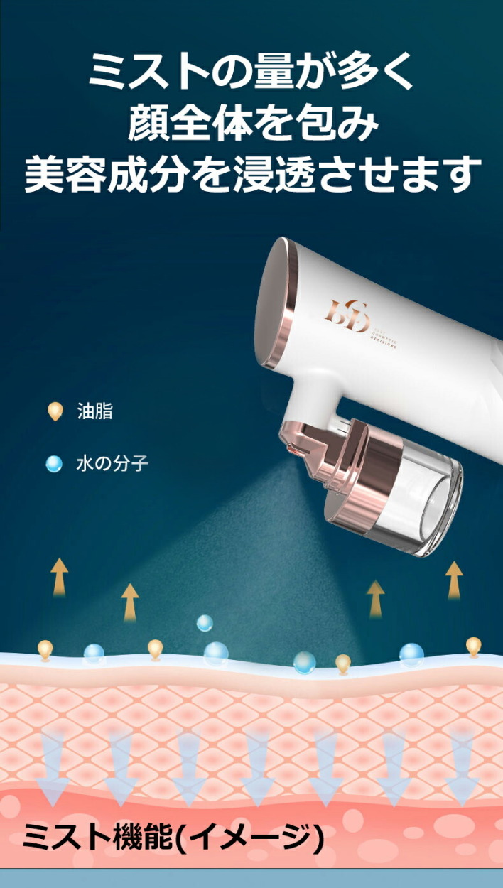 美顔器 補水美容器 スキンケア フェイスミスト 導入器 保湿 うるおい