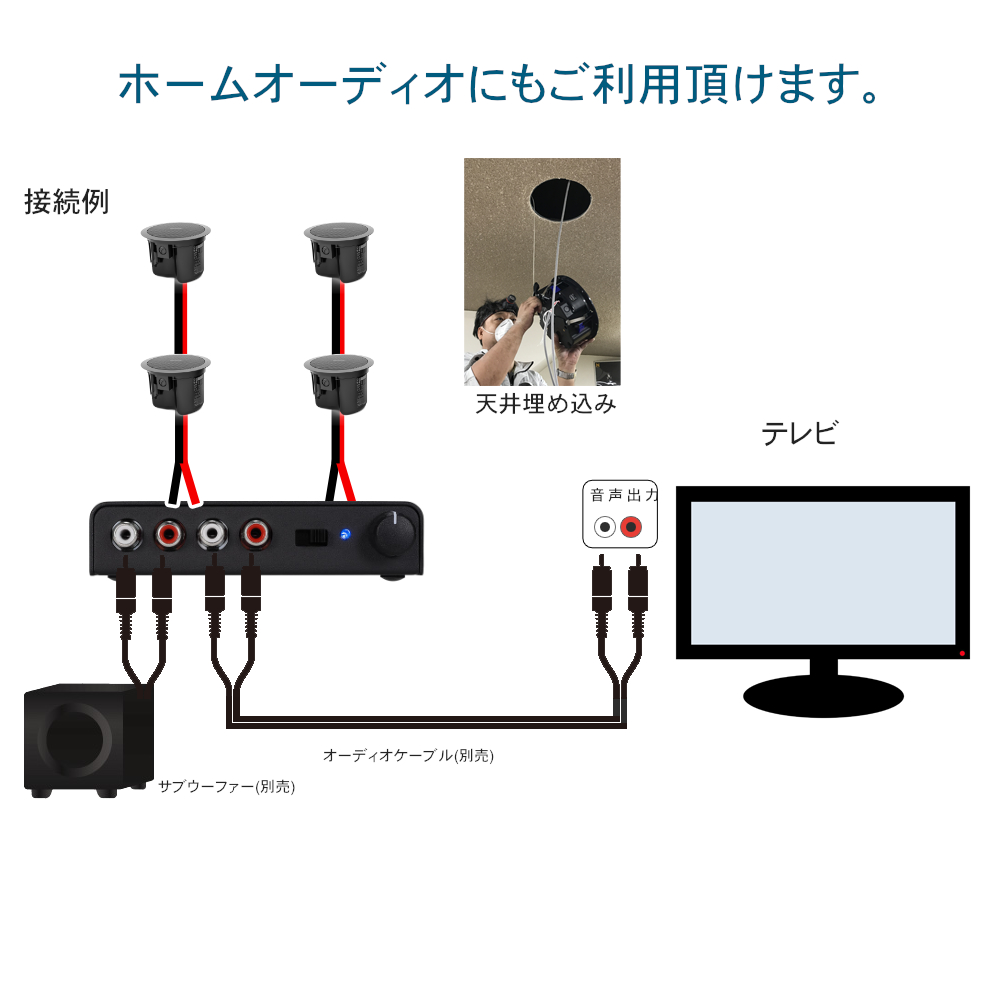 BOSE（ボーズ） 天井埋め込みスピーカー 黒 4台セット 店舗BGM等に
