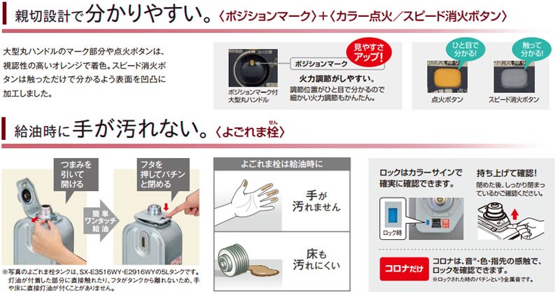 CORONA（コロナ） 石油ストーブ SX-2422Y(S) (シルバー/反射型) [SX