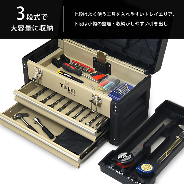 MINATOWORKS（ミナトワークス） ミナト 3段ツールボックス TB-30