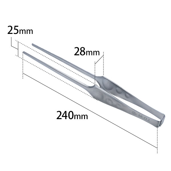 M.O.L 【メール便】M.O.L ピンセットトング ステンレス 日本製 240mm