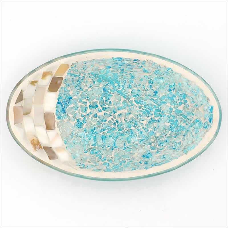 モザイク オーバルトレイ 楕円形 小物入れ トレー 皿 テーブル