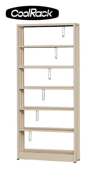 即納) スチール本棚 クールラック1800 大型 アイボリー/ブラック 6段