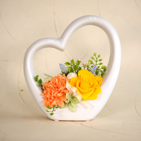 プリザーブドフラワー の プレゼント ギフトに シェルクール ハート型