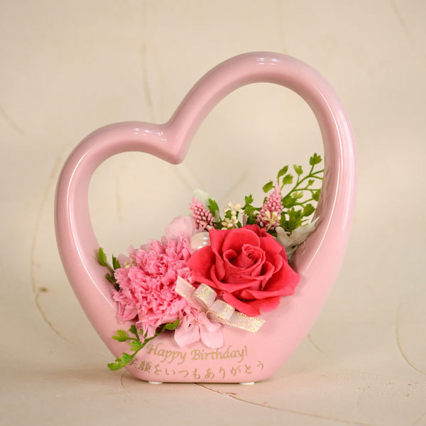 プリザーブドフラワー の プレゼント ギフトに シェルクール ハート型