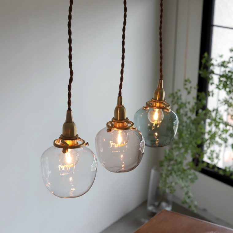 E17 3点留めペンダントライト 60cm 真鍮ペンダントライト 吊り下げ照明