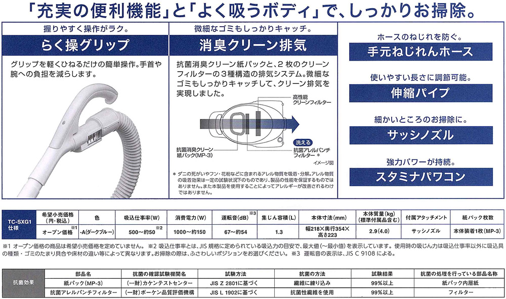 三菱（MITSUBISHI） 掃除機 コード式 紙パック式 お勧め掃除機 日本製