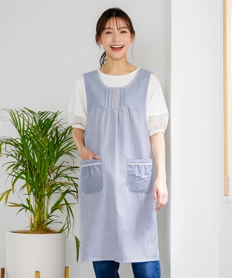 ニッセン（nissen） エプロン 大きいサイズ レディース 肌ざわり