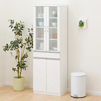 ニトリ（NITORI） 幅60cm キャビネット(フォルムN SK1860 WH) 食器棚