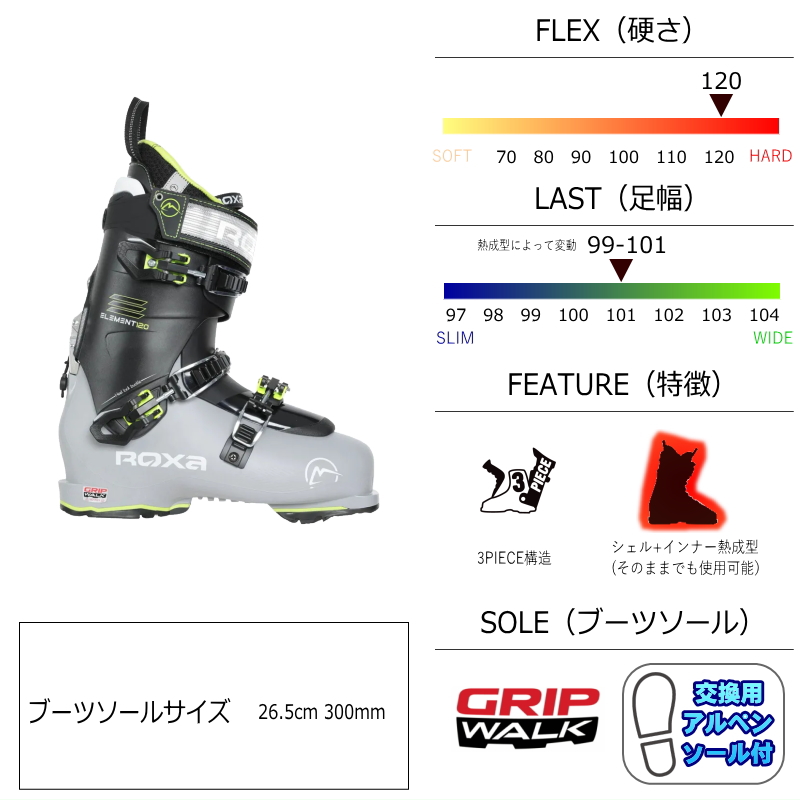 23-24 ROXA ELEMENT 120 [26.5cm足幅99-101mm幅] ロクサ メンズ スキー
