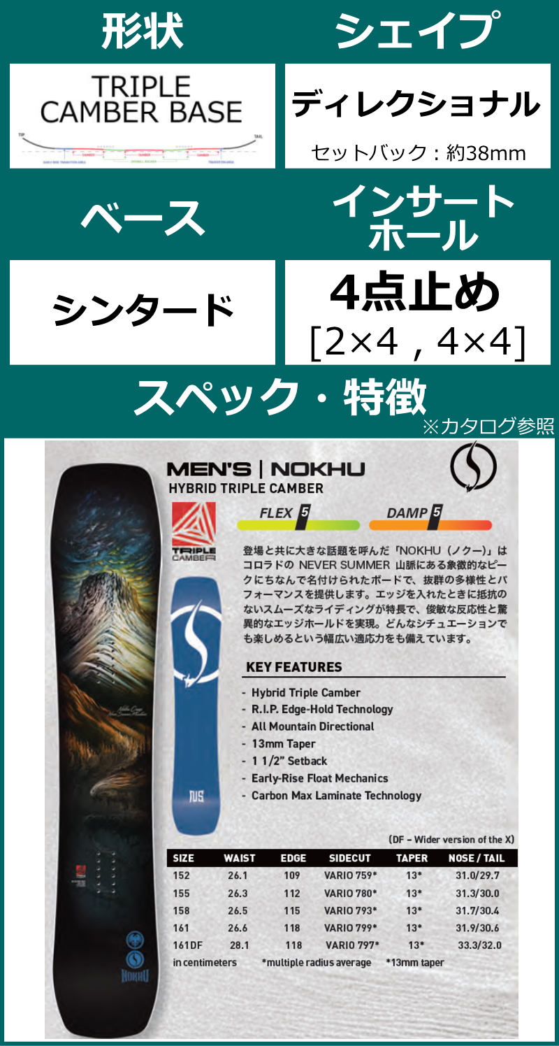 NEVER SUMMER（ネバーサマー） 【即納】メンズ スノーボード 板 161cm