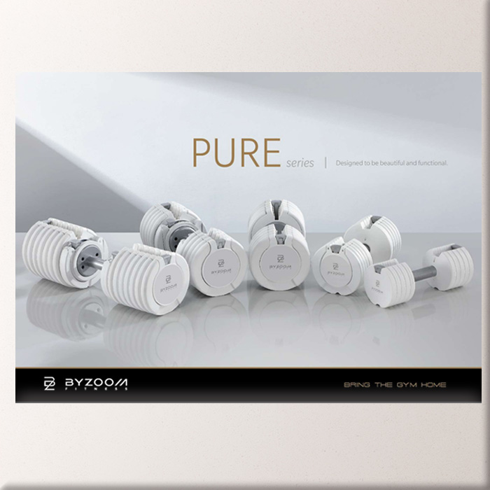 BYZOOM バイズーム Pure Series 可変式ダンベル 20kgホワイト 白い