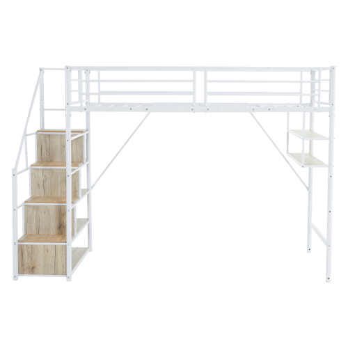 ロフトベッド 階段付き シングル パイプベッド システムベッド パイプ