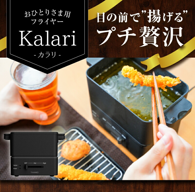 THANKO 電気フライヤー 卓上 天ぷら鍋 一人用 コンパクト 小さい ミニ