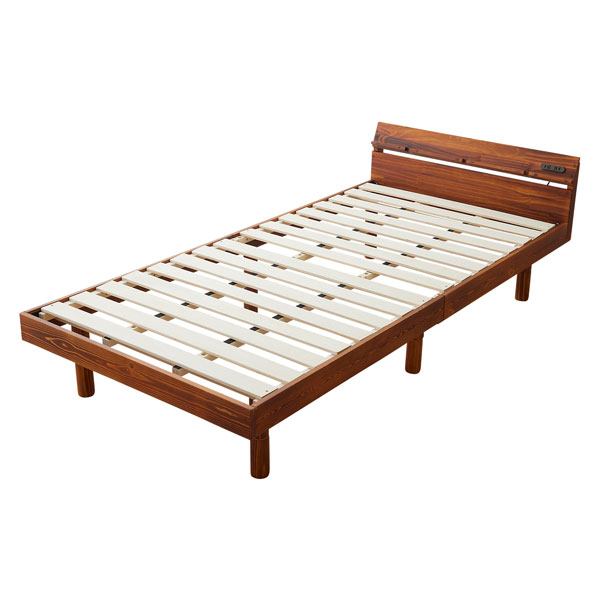 EMOOR（エムール） すのこベッド シングル ベッドフレーム 宮付き 天然