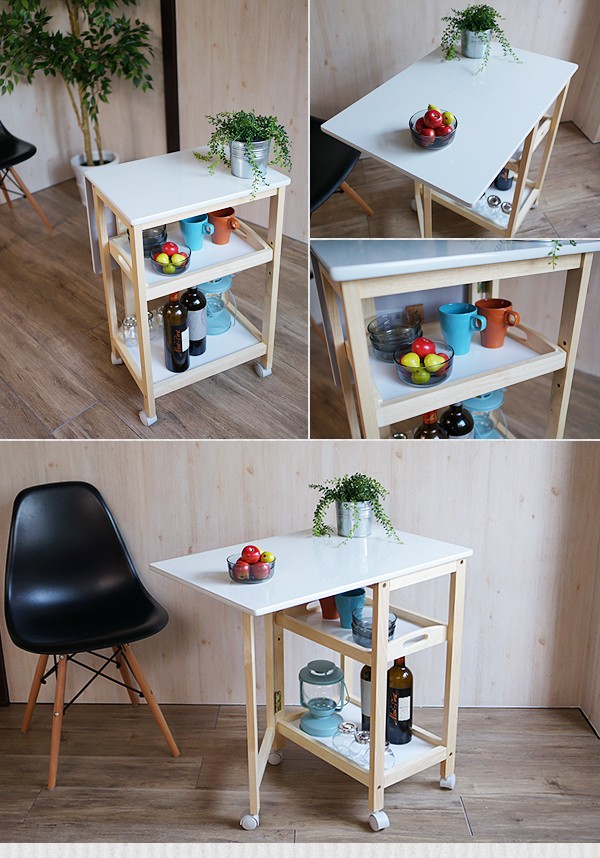 キッチンワゴン サイドテーブル UVバタフライテーブル : ポケてりあ