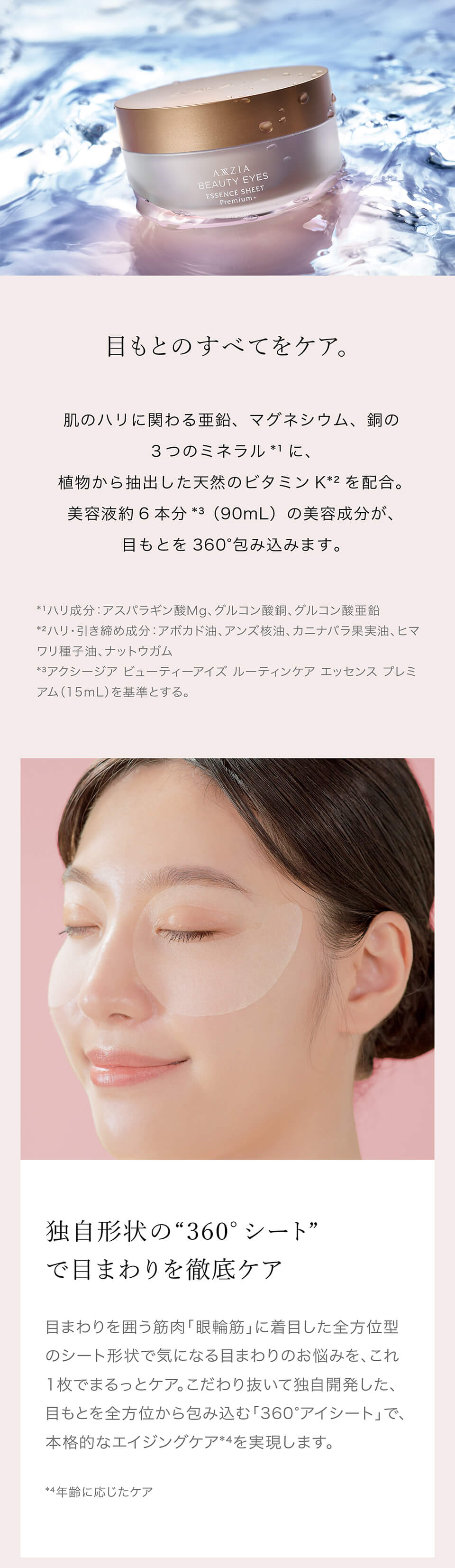 AXXZIA（アクシージア） 目元 パック シート 両目で30回分