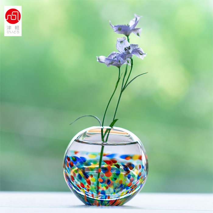 津軽びいどろ 花瓶 花びん フラワーベース 花器 おしゃれ ガラス