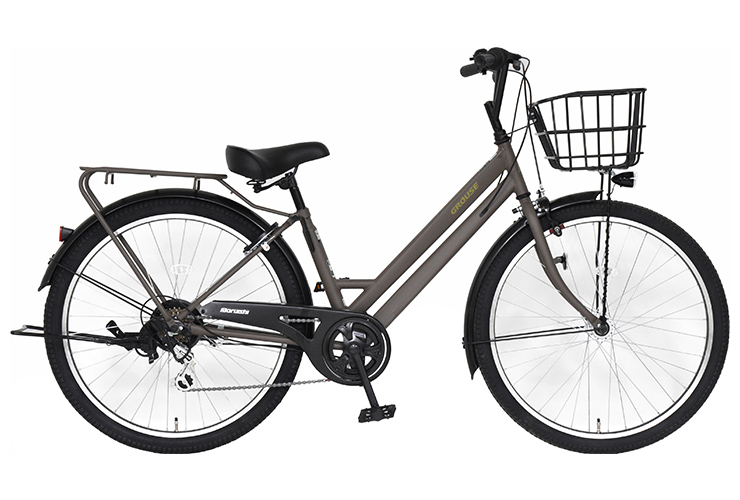 シティサイクル フラットハンドル（自転車）（色：シルバー系） | 車