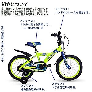 自転車 16インチ 子供用自転車 学齢児童 Cyfie グリーン 鷹さん 補助輪