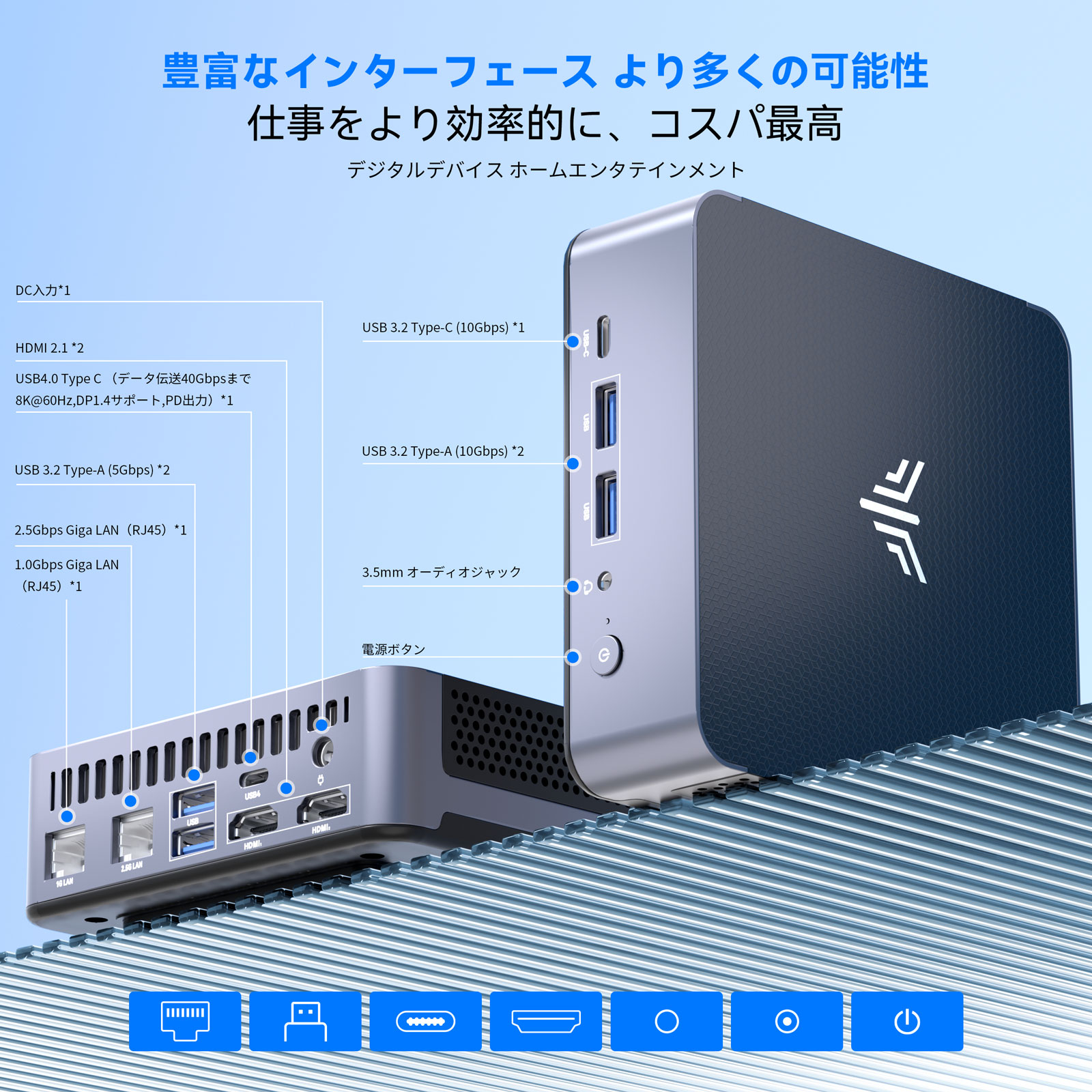 NiPoGi ミニpc Ryzen 7 8745HS mini pc 32GB DDR5 1TB M.2 NVME ミニ