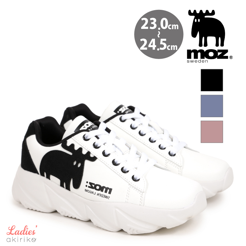 moz（モズ） スニーカー 厚底 フェイクレザー×スエード 運動靴
