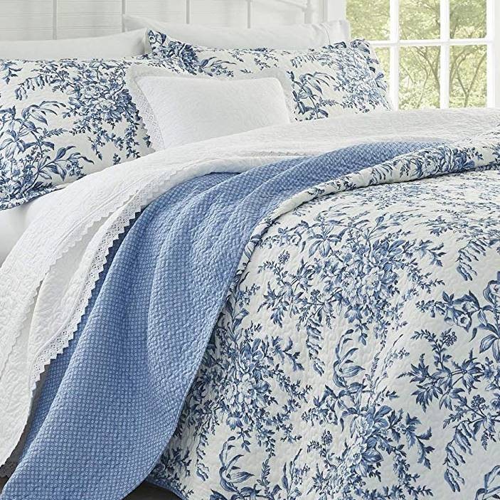 LAURA ASHLEY（ローラアシュレイ） ベッドカバー ピロカバー 3点セット