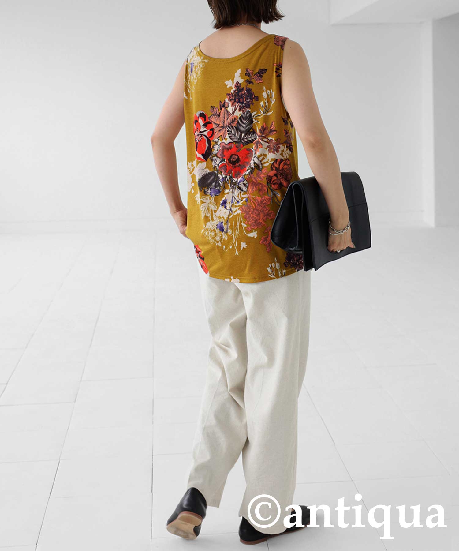 antiqua（アンティカ） 花柄デザインタンク タンクトップ レディース