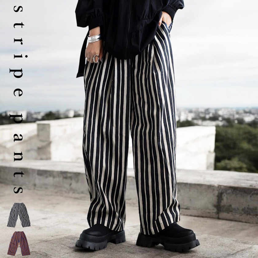 antiqua（アンティカ） ストライプ柄パンツ パンツ レディース