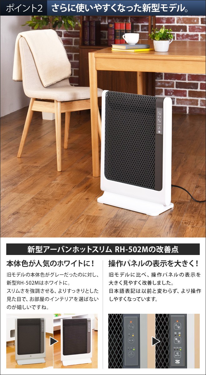 ゼンケン 遠赤外線パネルヒーター アーバンホットスリム RH-502M