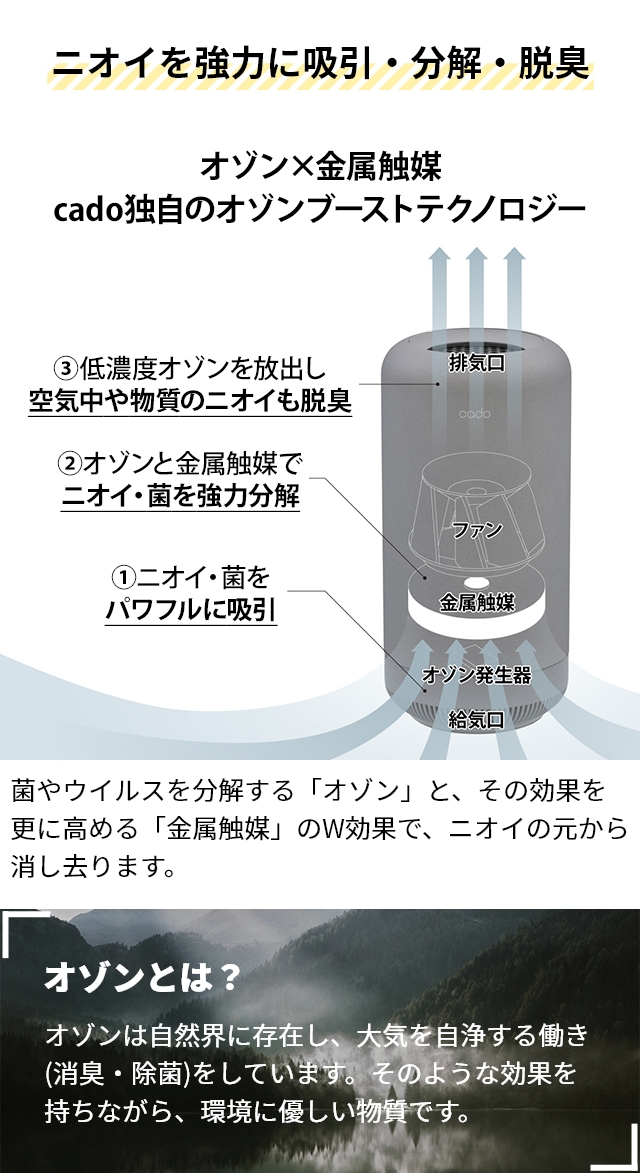 cado（カドー） 選べる豪華特典 オゾン脱臭機 除菌脱臭機 SAP-003 脱臭