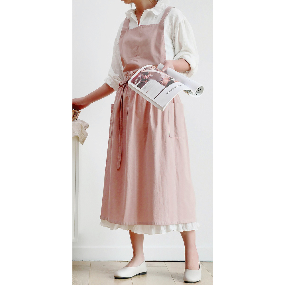 エプロン 保育士 通販 フリル ギャザー 北欧 大きめ ワークエプロン