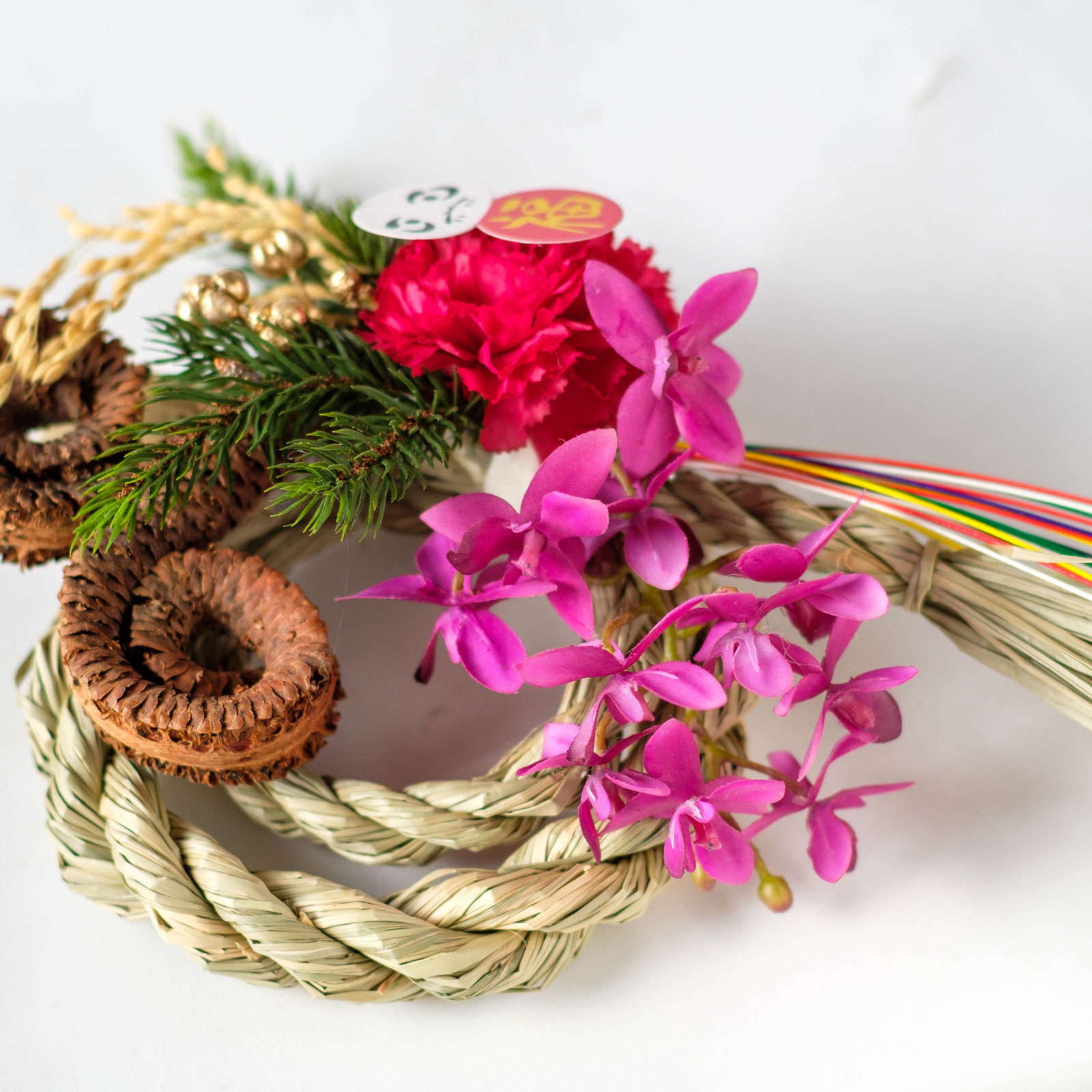 迎春 正月 しめ縄 しめ飾り ドライフラワー 造花 アーティフィシャル